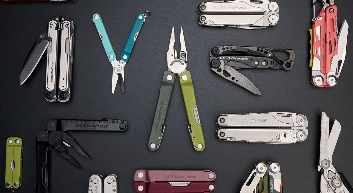Multi-tools in various sizes, colors, and types. 