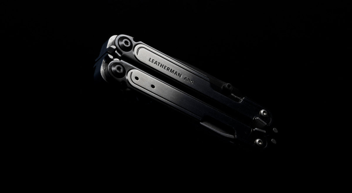 leatherman arc floating against black background