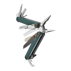 Translation missing: en.Leatherman Wave® Alpha Cascadia multi-tool partially opened with pliers, saw, file, and knife extended