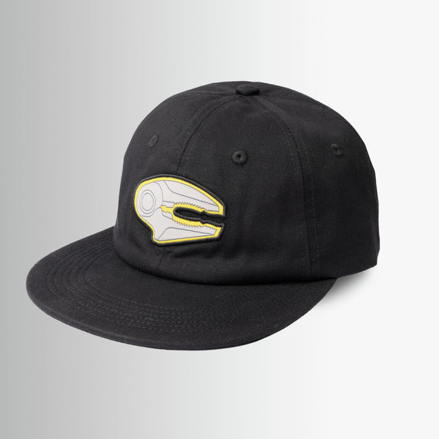 Translation missing: en.Captain's Crunch Hat, a black baseball cap with a stylized yellow and white Crunch pliers logo on the front