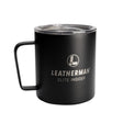 Translation missing: en.Black powder coated mug with "Leatherman Elite Insider" laser cut into the side
