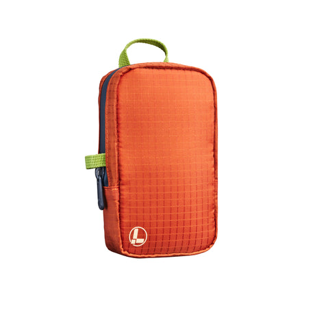 Translation missing: en.A Leatherman Tool Pouch in Aurora color, featuring a bright orange fabric with a mojito top handle and accent loop, and the Leatherman logo printed in orange near the bottom corner