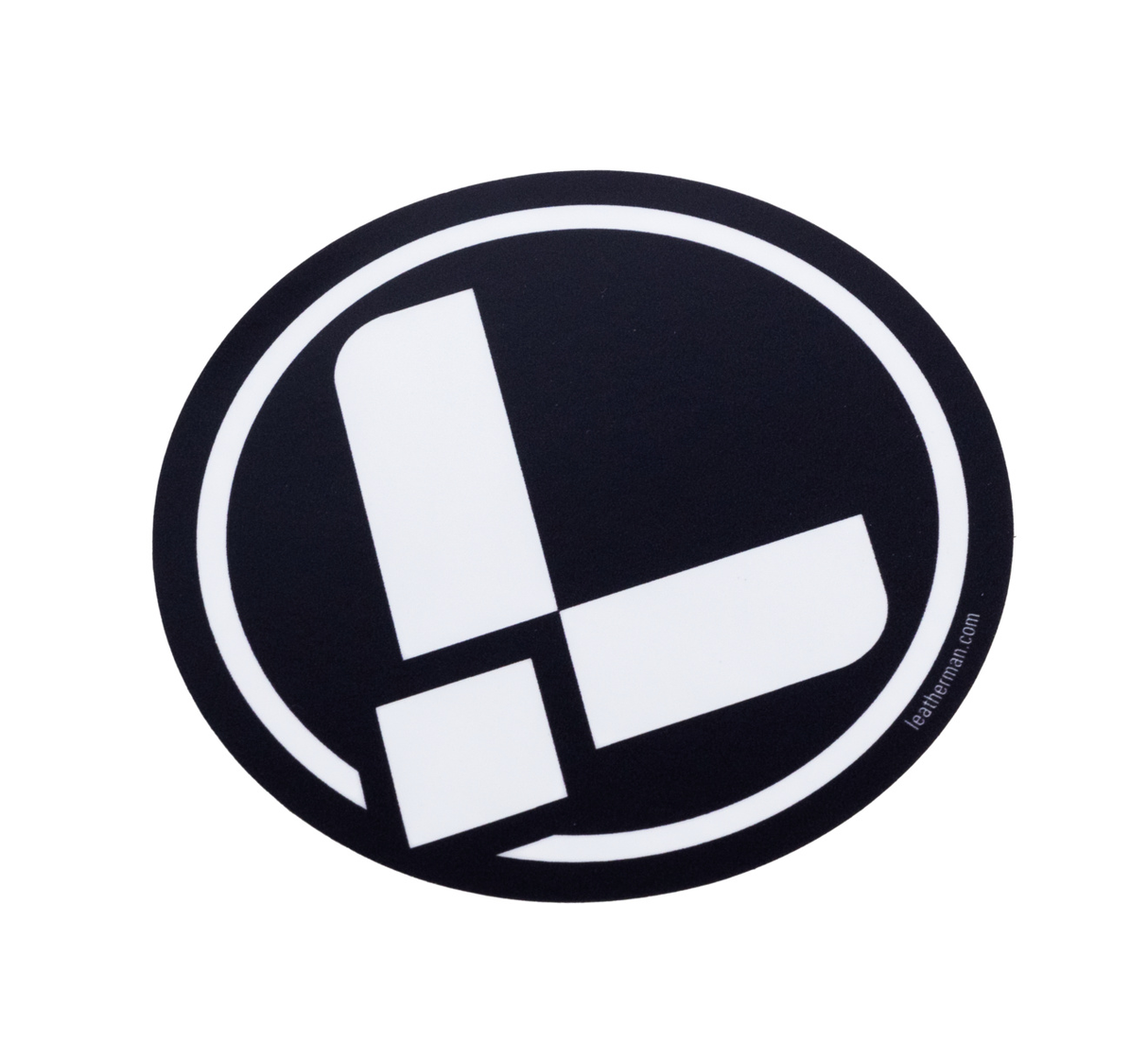 Translation missing: en.Leatherman "L" logo that resembles a classic multitool as a sticker in black