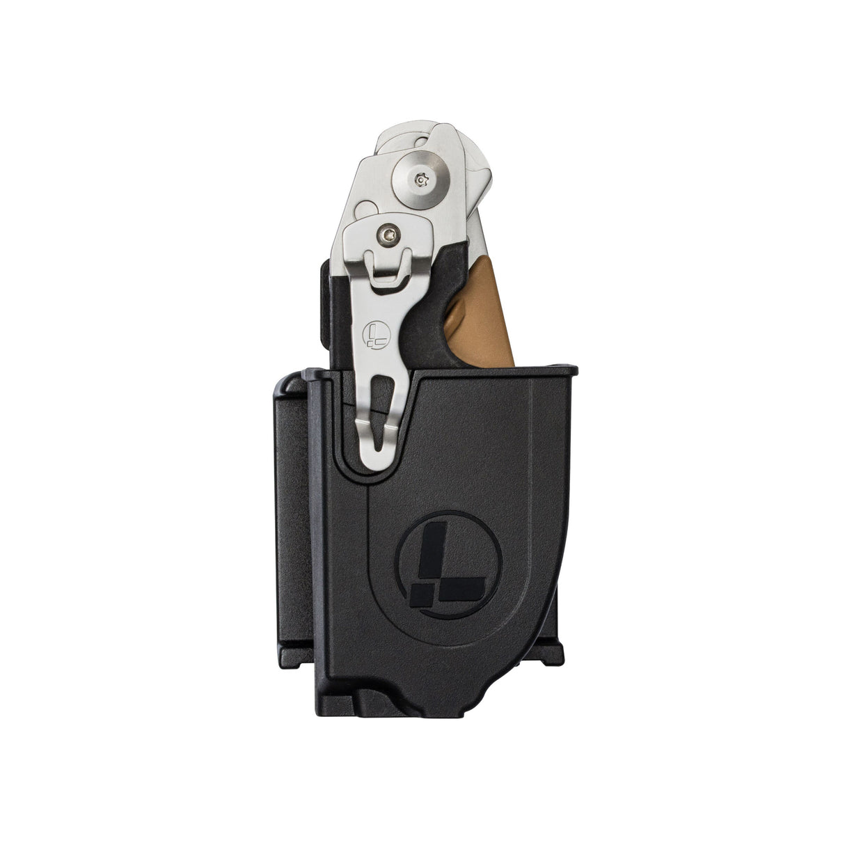 Translation missing: en.Black Raptor® Rescue holster with a folded Leatherman Raptor® Rescue inside