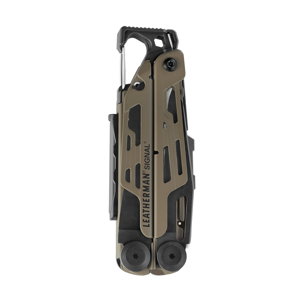 Translation missing: en.Coyote Tan Leatherman Signal® multi-tool closed, showcasing its compact design