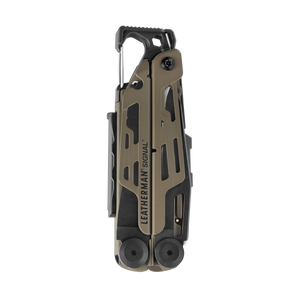 Translation missing: en.Coyote Tan Leatherman Signal® multi-tool closed, showcasing its compact design