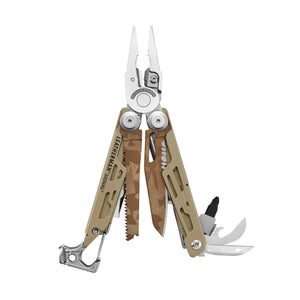 Translation missing: en.Sandstorm Leatherman Signal® multi-tool showcasing pliers, blades, and other essential features for outdoor adventures