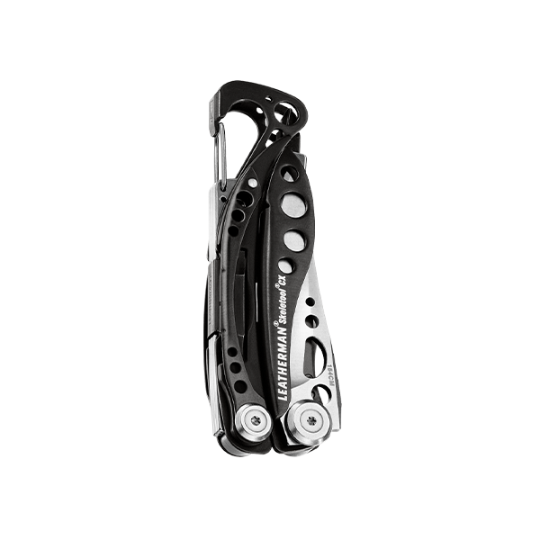 Translation missing: en.Leatherman Skeletool® CX Black &amp; Stainless compact folding multitool with carabiner clip