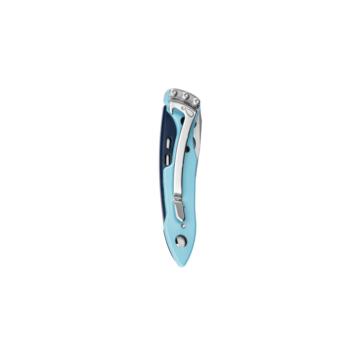 Translation missing: en.Folded Skeletool® KB pocket knife in Nightshade with metal pocket clip and curved handle