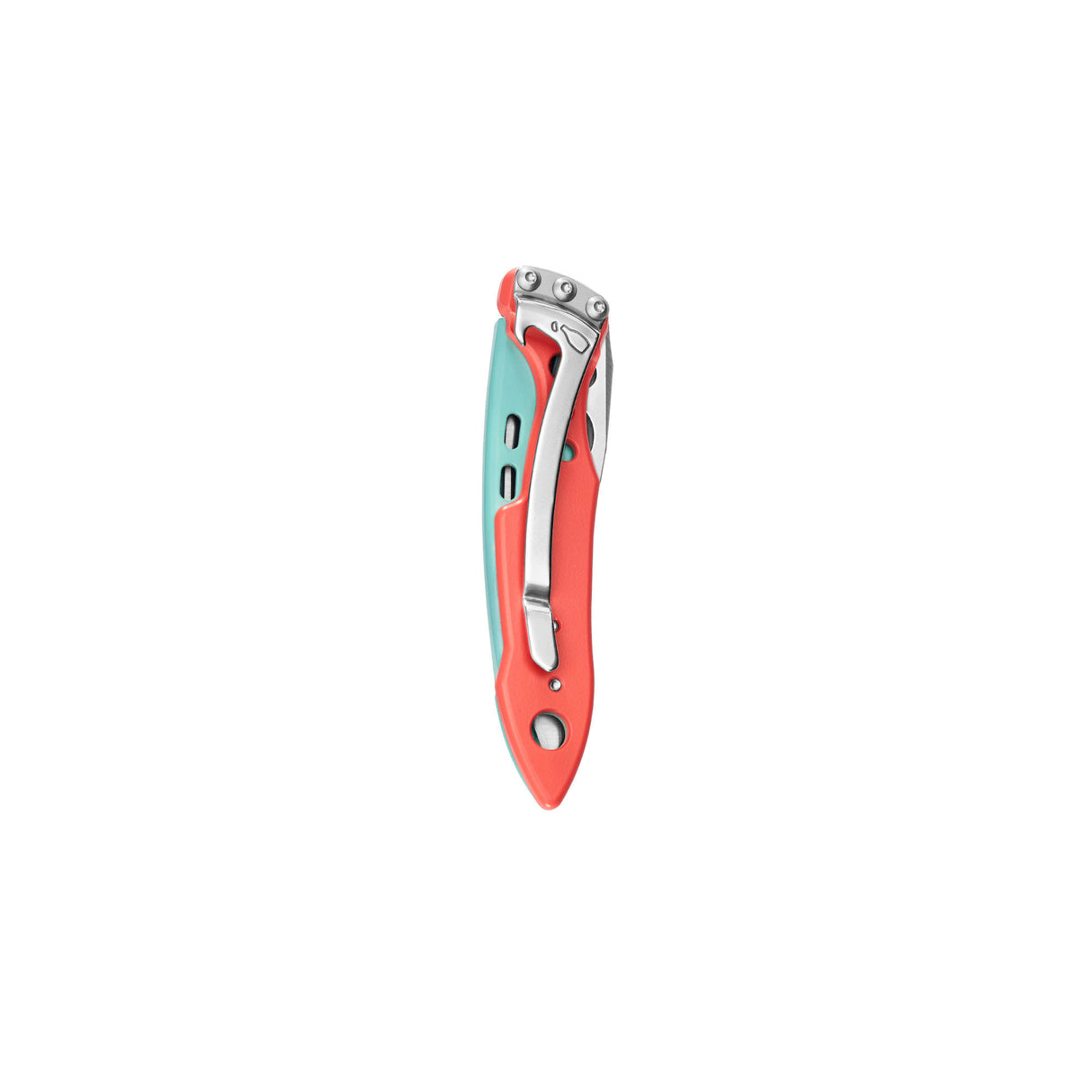 Translation missing: en.Folded Skeletool® KB in Paradise color with curved handle and metal pocket clip