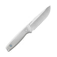 Translation missing: en.Leatherman Trac Alpine fixed-blade knife with a stainless steel drop point blade and smooth white handle featuring the Leatherman logo, displayed on a white background