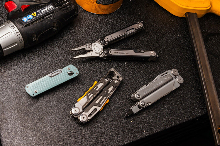 Leatherman tools displaying a few implements