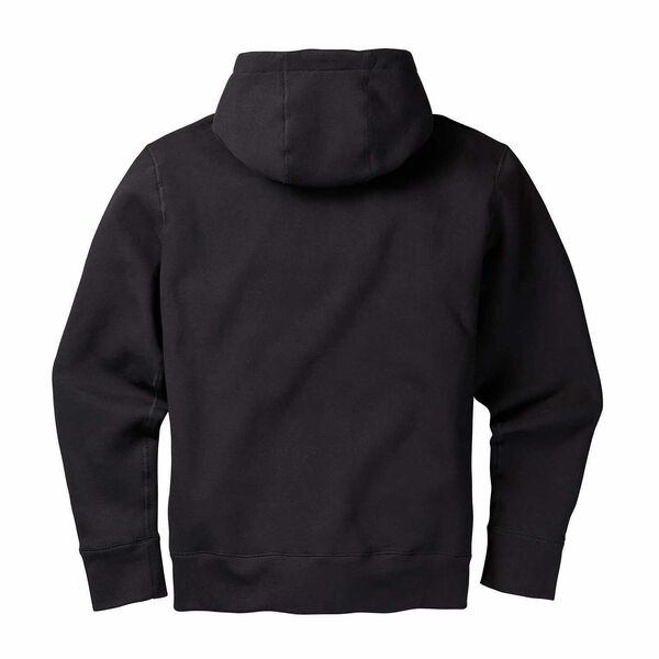 Black basic pullover hoodie back side