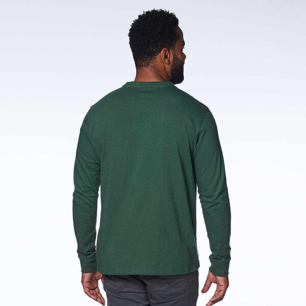 Green long sleeve Leatherman T-Shirt model back