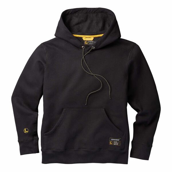 Black basic pullover hoodie front side