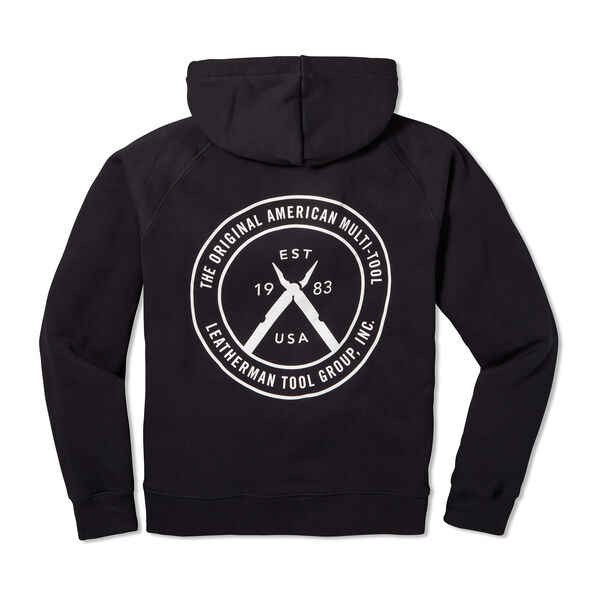 multi-tool zip up hoodie back with logo