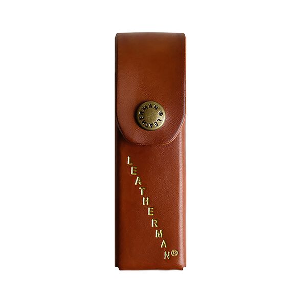 leatherman brown sheath for multi-tool, gold letterings image 2