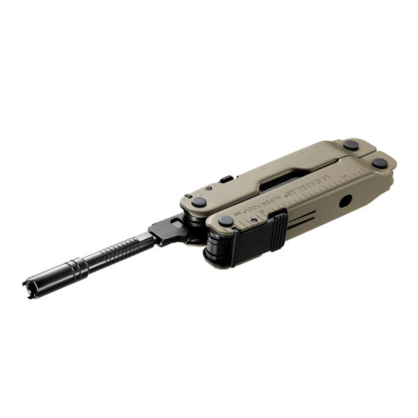 Coyote tan Supertool 300 closed with sight adjuster