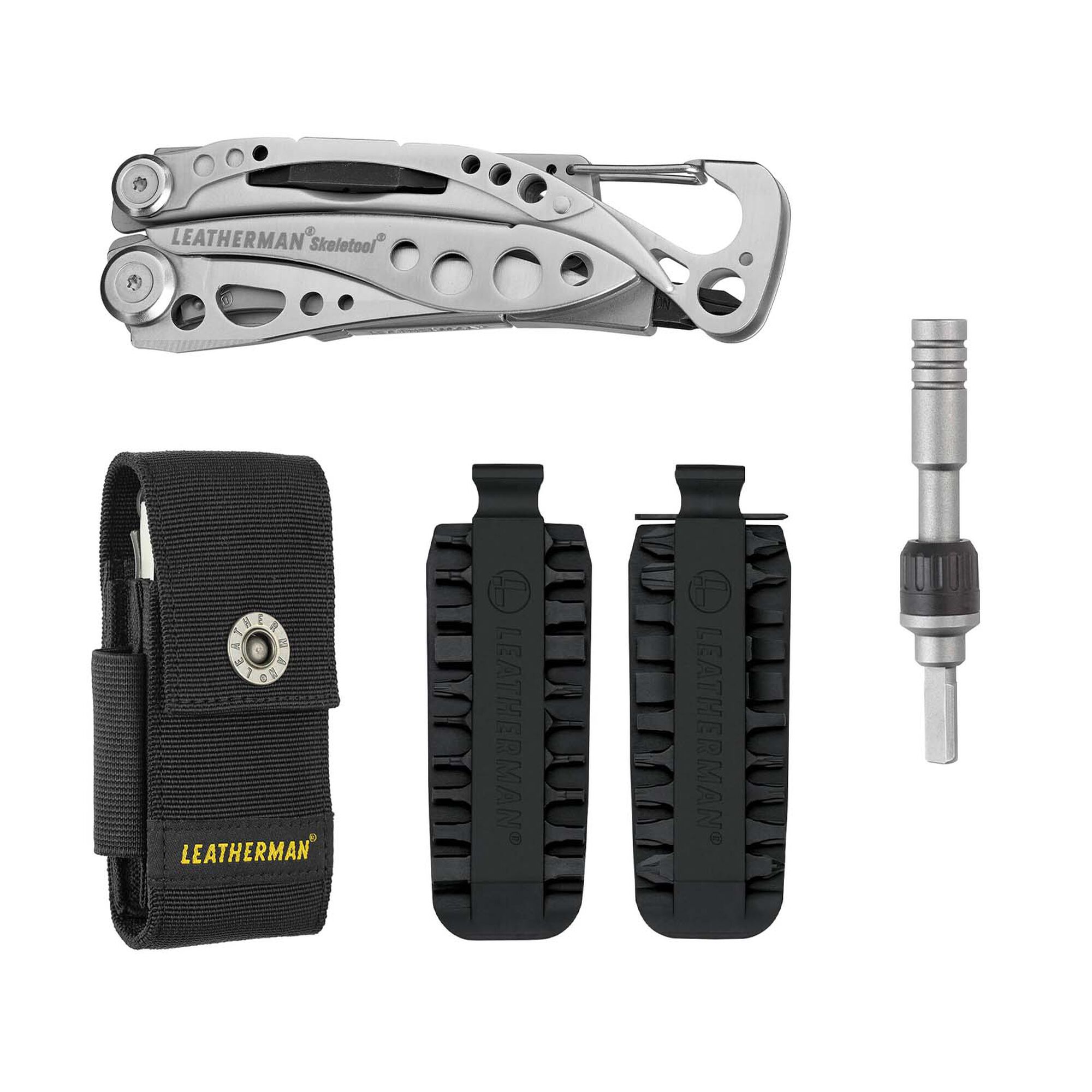 LEATHERMAN Surge Multi-Tool, Limited Edition Black/Silver with Nylon 4  Pocket Large Sheath + Leatherman Bit Kit Set and Leatherman Ratchet Driver