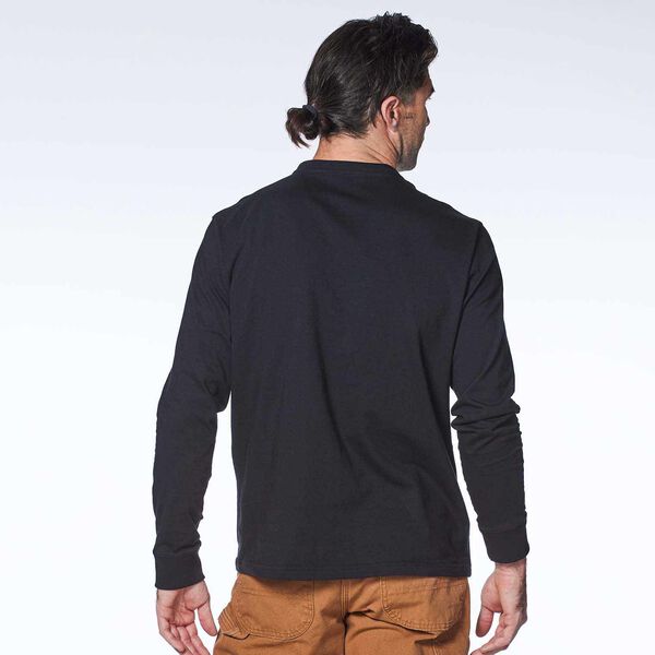Black long sleeve Leatherman T-Shirt on a model back