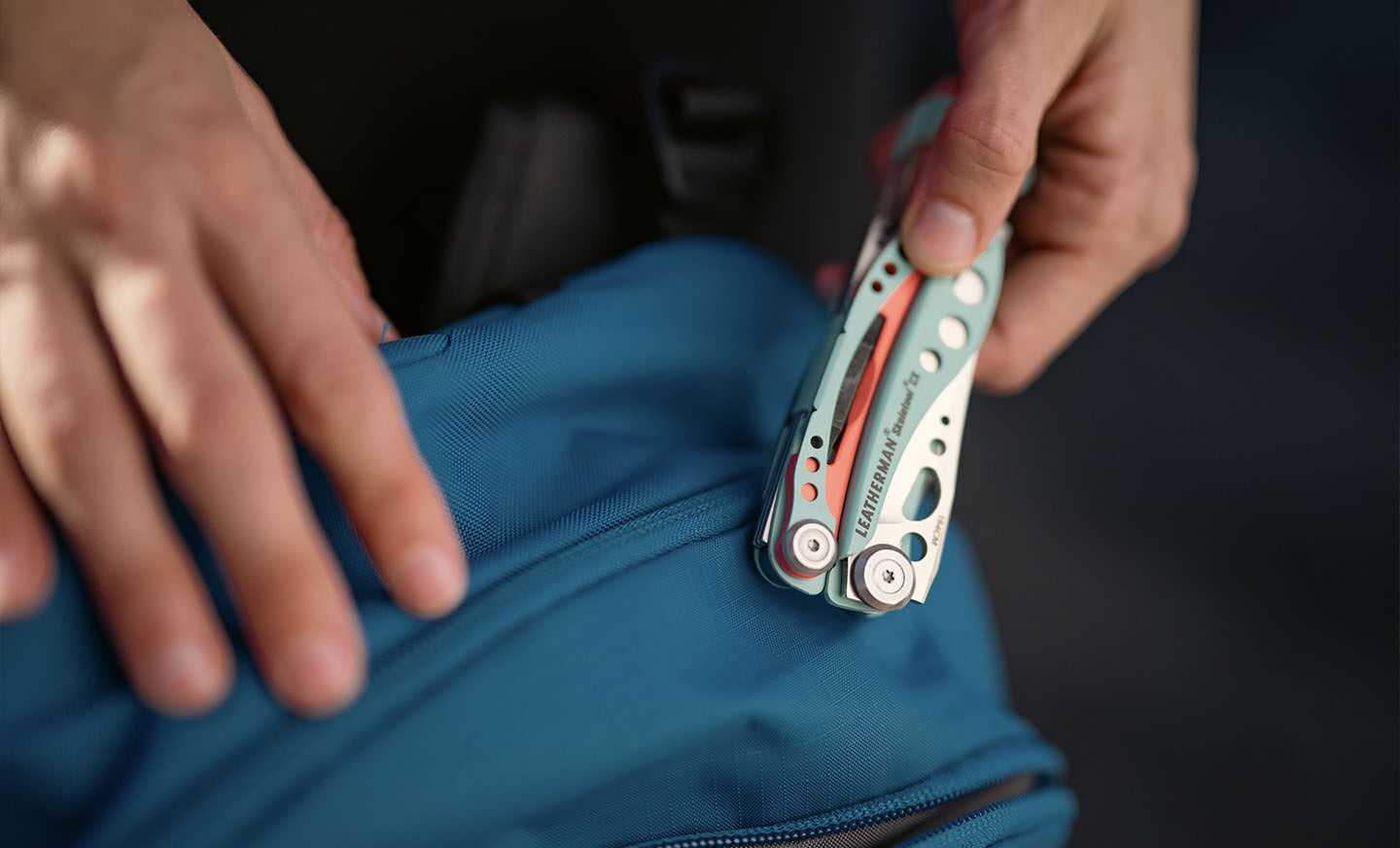 Paradise Skeletool CX next to backpack