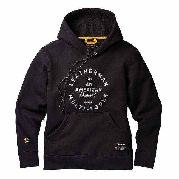 Black Pullover hoodie with heritage badge front side