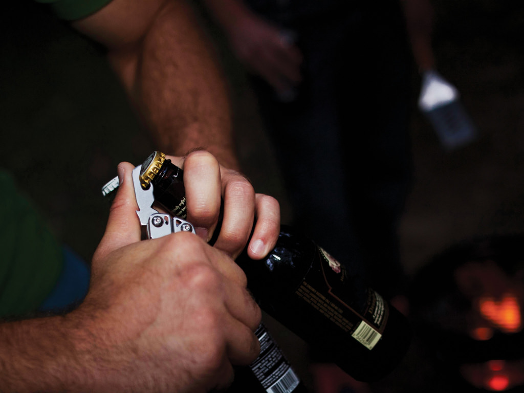leatherman sidekick opening drink with bottle opener