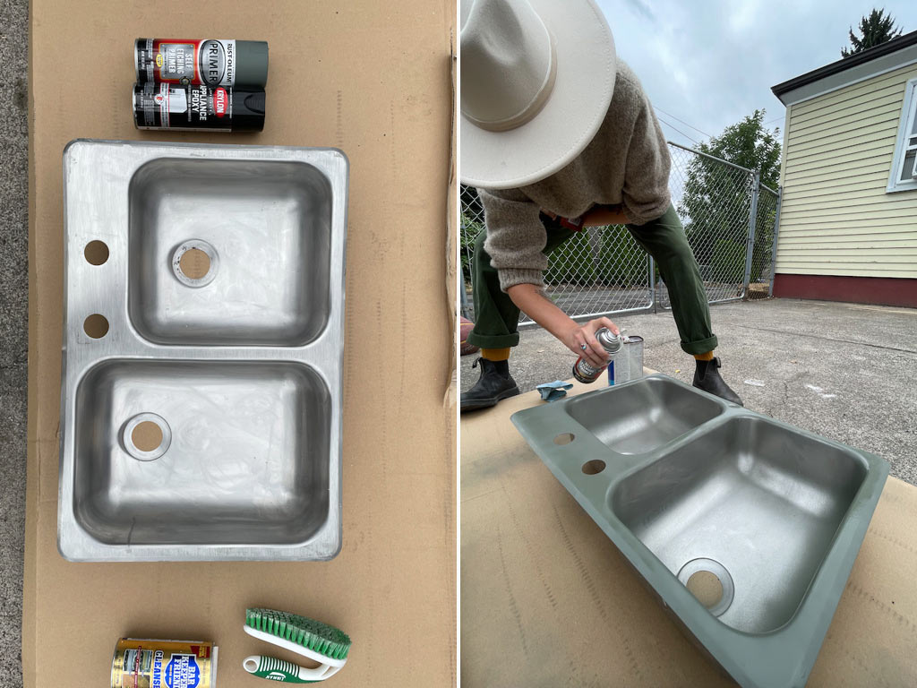 Painting a sink