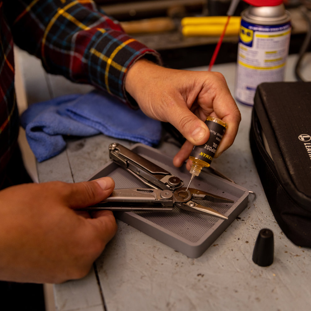 Leatherman® Tool Maintenance Kit - in use