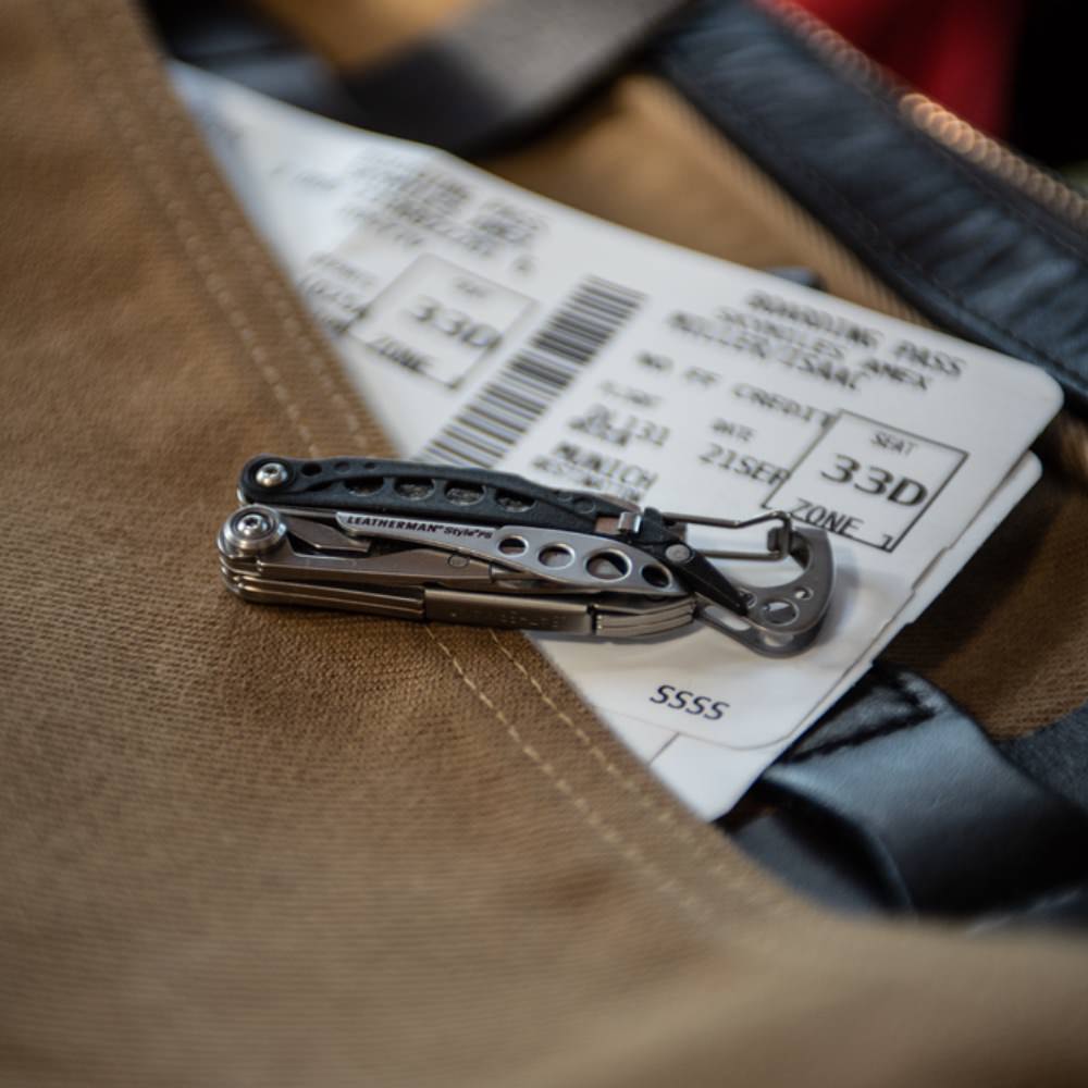Leatherman Style with boarding passes