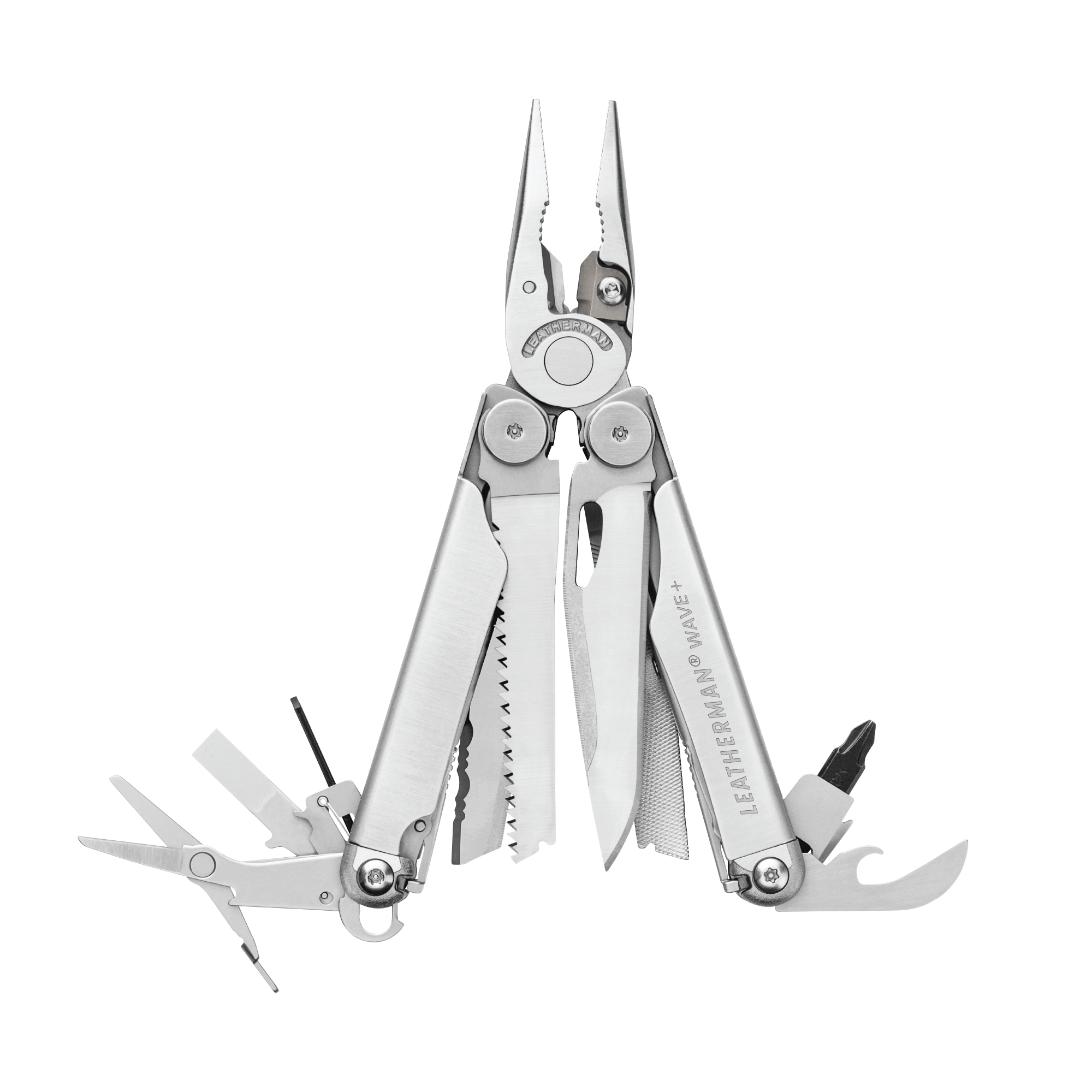 Leatherman Wave Plus Multi Tool Stainless Steel Open View 17 Tools