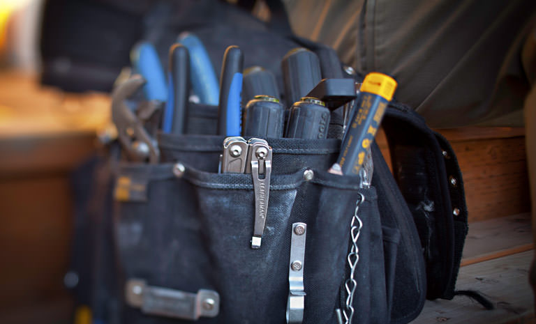 Leatherman stainless steel wingman multi-tool in black tool bag